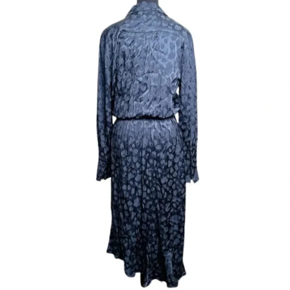 Parker Womens Size 12 Marin Collared Wrap Midi Dress Zipper Closure - Picture 3 of 16